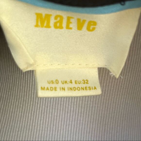 Anthropologie Maeve Calia Striped Rayon Button Down Blouse 0 - Picture 6 of 7